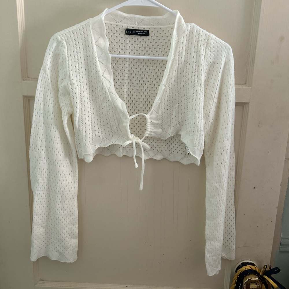 white crochet top
